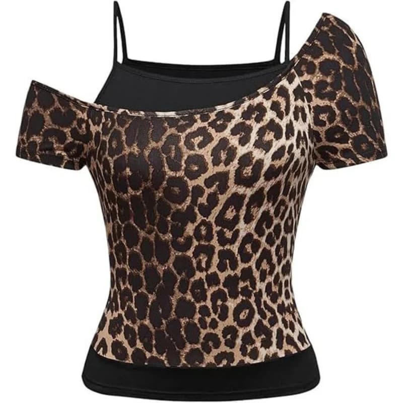 Y2K Leopárdmintás Crop Top